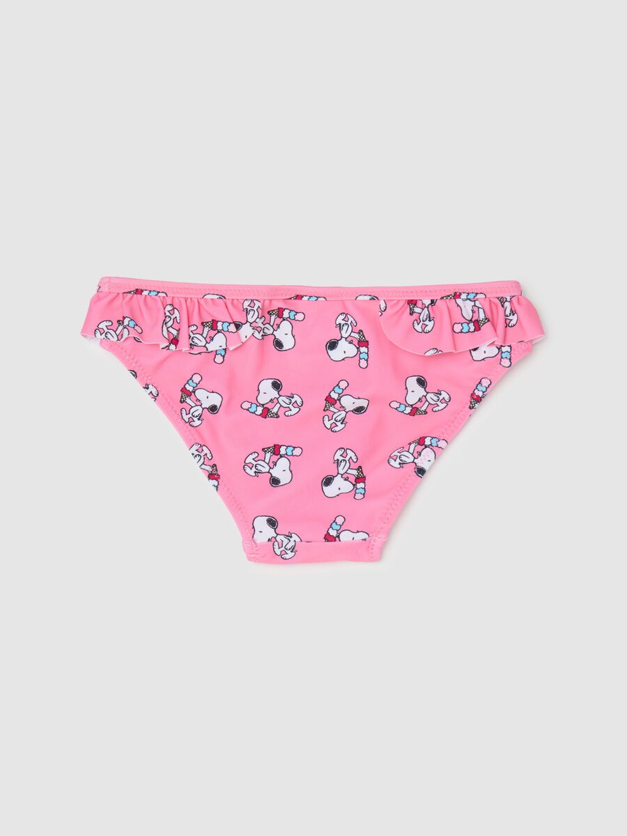 Girls’ swimsuit in stretch pink fabric with Snoopy print_1