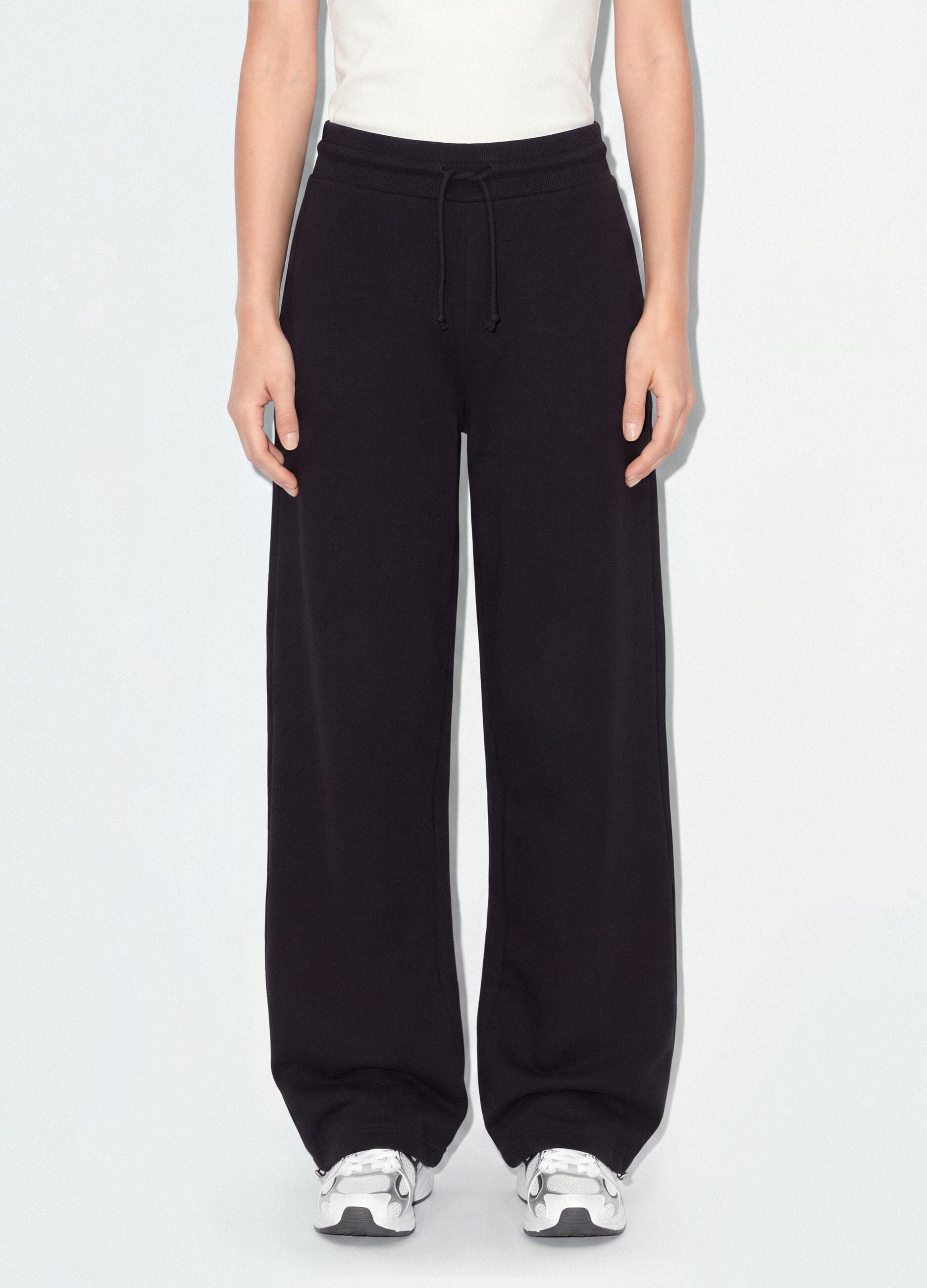 Black cotton-blend baggy-fit jogger trousers