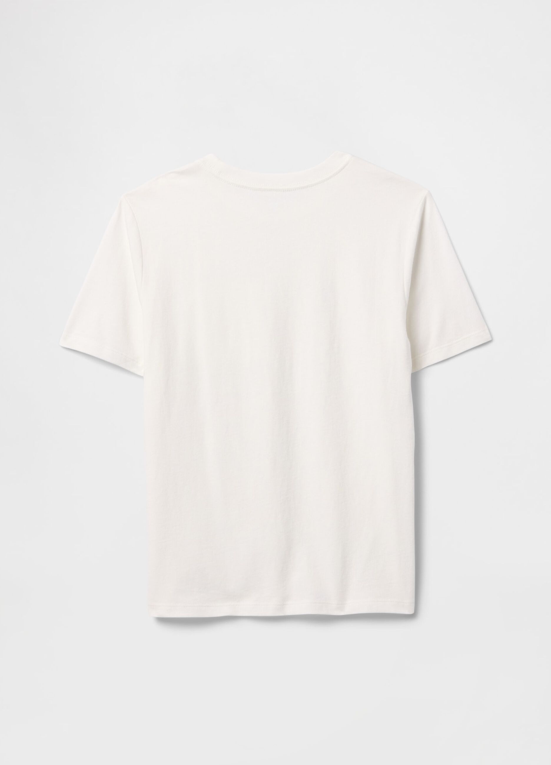 T-shirt bianca a maniche corte in cotone