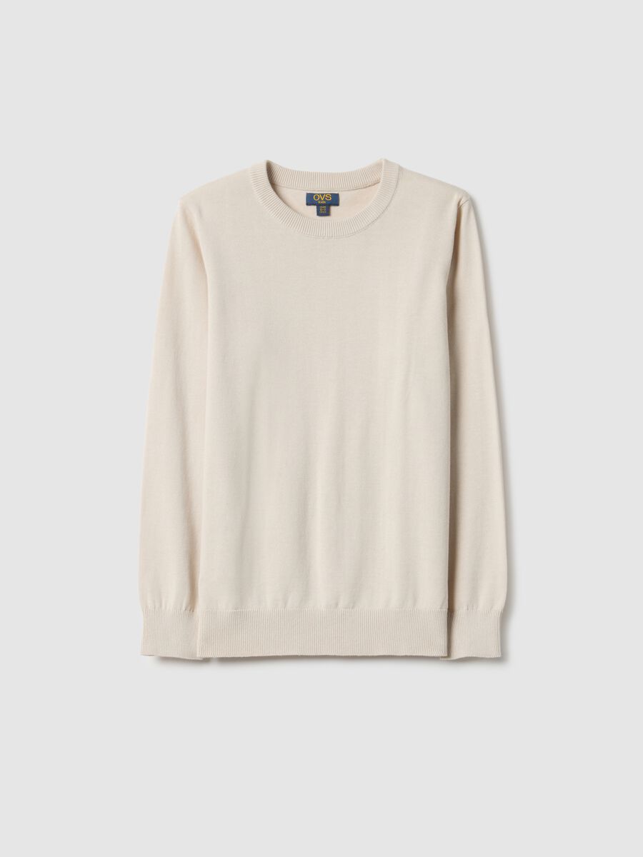 Pullover in puro cotone beige regular fit per bambino_3