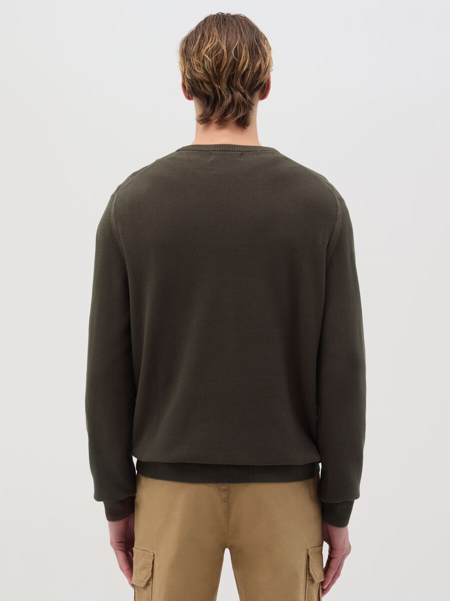 Cotton pullover with micro weave_3
