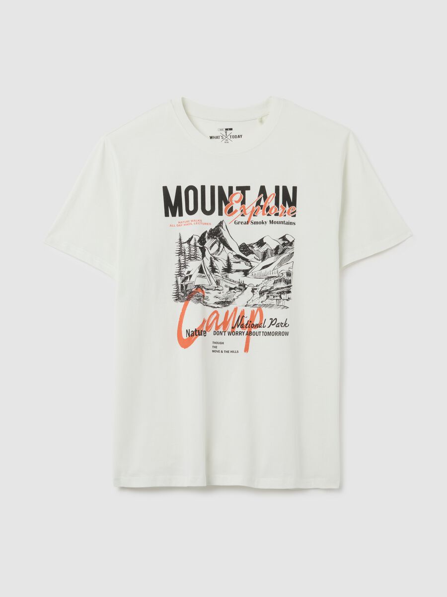 Men's regular fit white pure cotton T-shirt_0