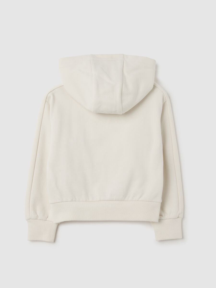 Felpa da ragazza in puro cotone bianca regular fit_1