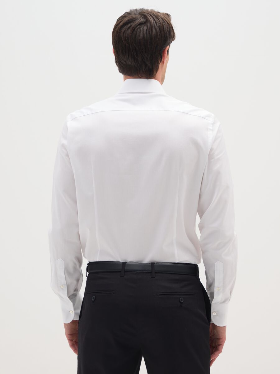 Camicia in puro cotone bianca slim fit_1