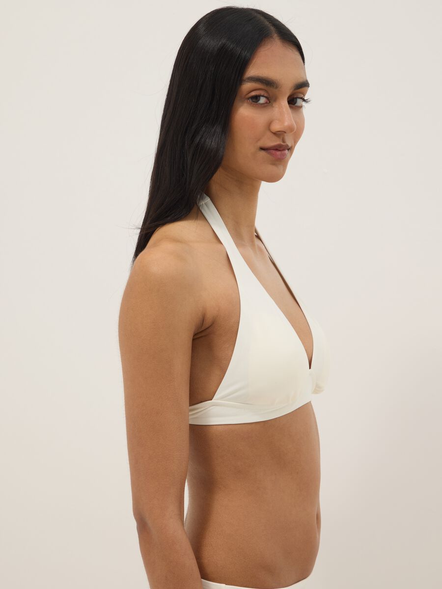 White stretch triangle bikini top_3