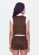Gilet marrone in tessuto elasticizzato con borchie regular fit_3