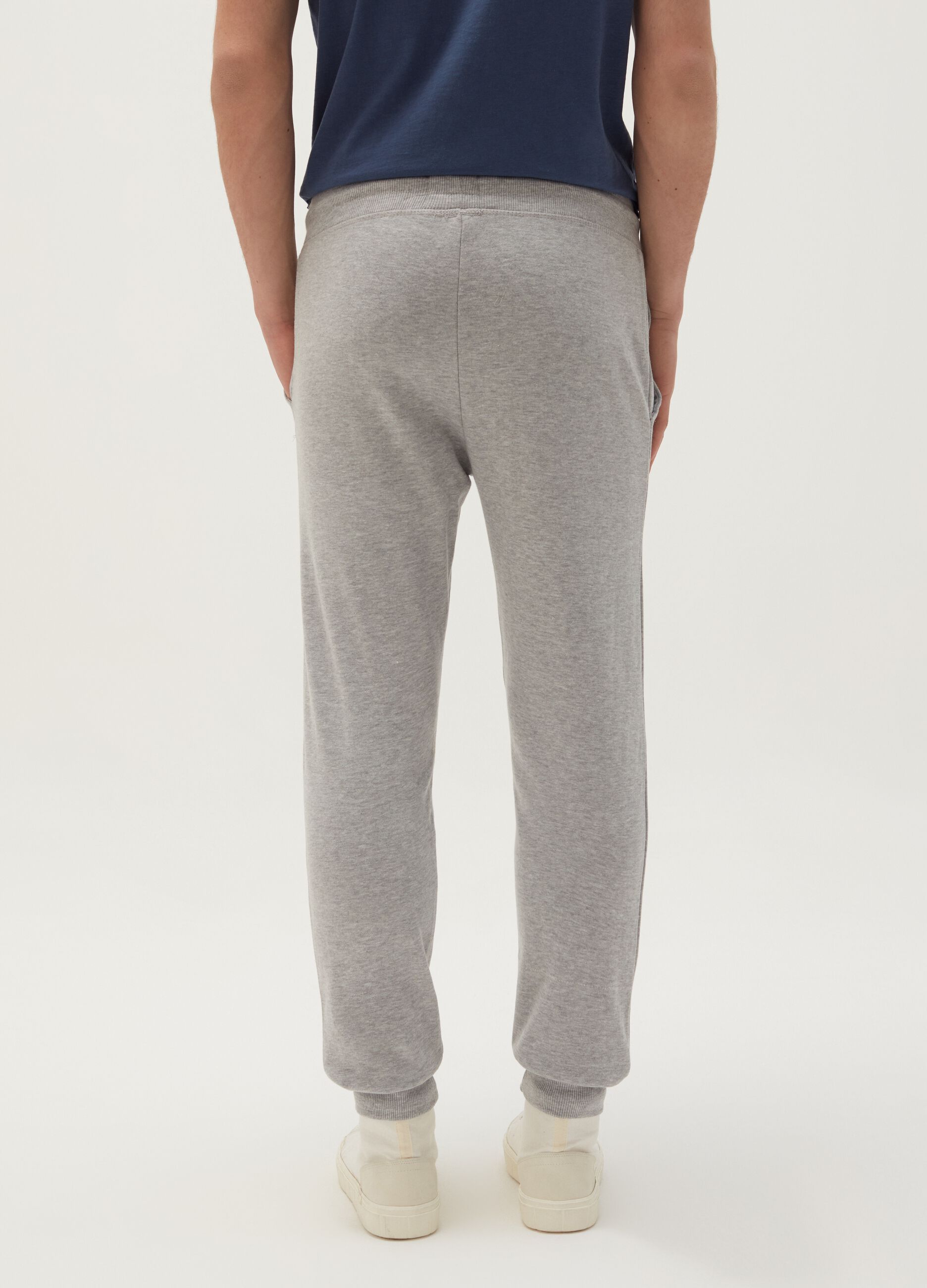 Joggers in felpa mélange con coulisse