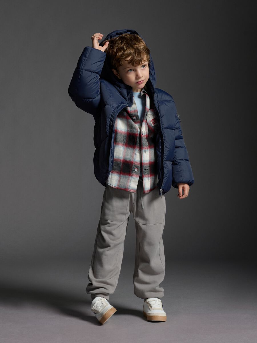 Camicia da bambino in puro cotone a quadri regular fit_0