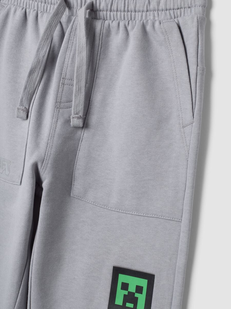 Pantaloni jogger grigi in misto cotone_2