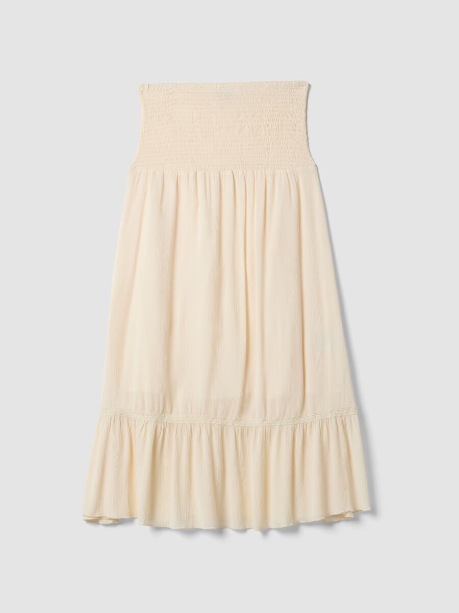 Gonna lunga premaman in pura viscosa beige con elastico alto_4