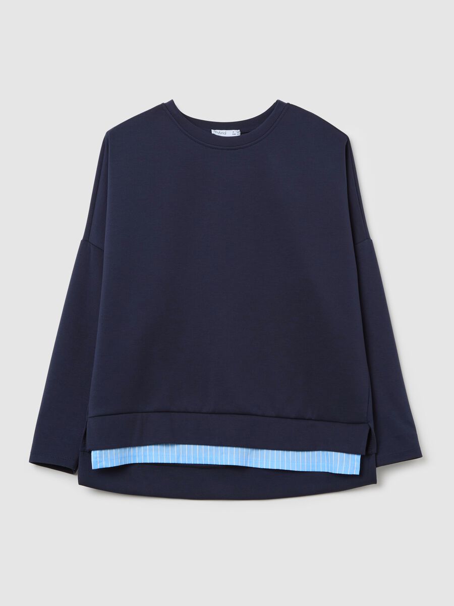 Blue top with layered-effect hem_4