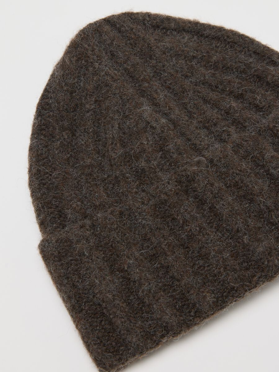 Brown Wool Mix Beanie_1