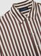 White and brown striped regular fit shirt_5