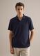 Blue regular fit linen-cotton blend polo_2