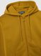 Yellow regular fit cotton blend hoodie with zip_5