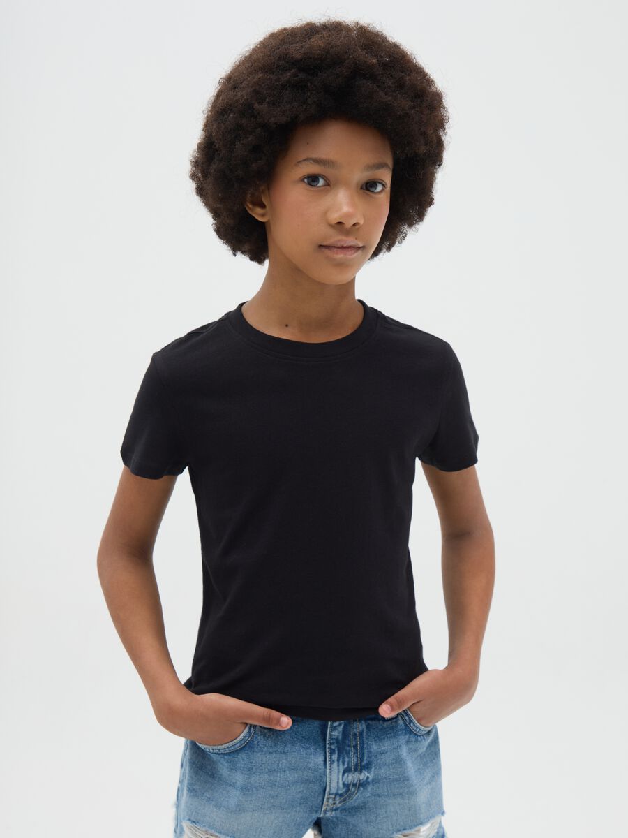 T-shirt nera Essential in cotone bio_0
