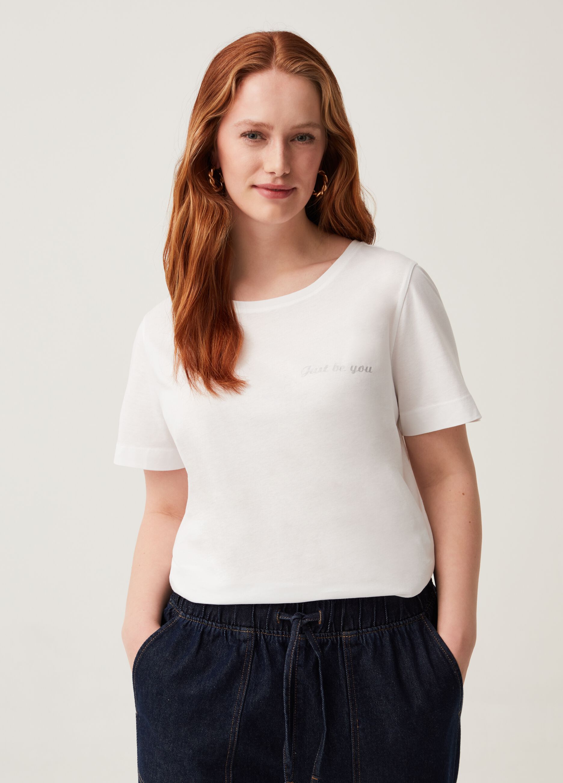 T-shirt con stampa lettering Curvy MYA_0