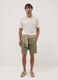 Green linen and cotton-blend chino shorts_0