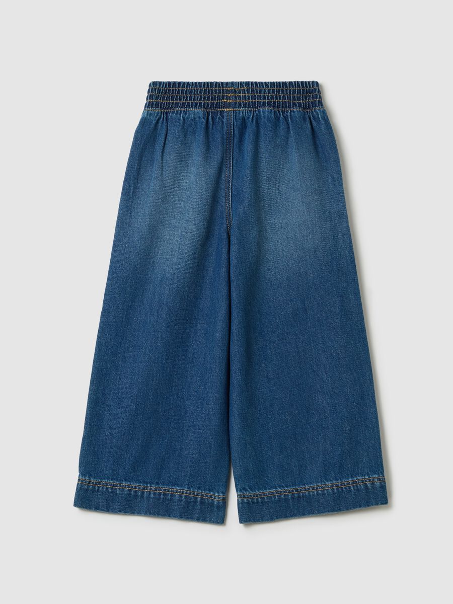 Wide-leg joggers in denim_1