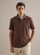Brown linen and cotton blend regular fit polo_1