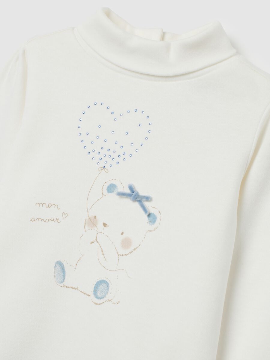 Baby girl cotton jersey top white regular fit_2