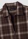 Brown cropped pure-cotton checked shirt with zip, oversized fit_1