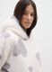 White Sherpa Dressing Gown with Grey Hearts_0