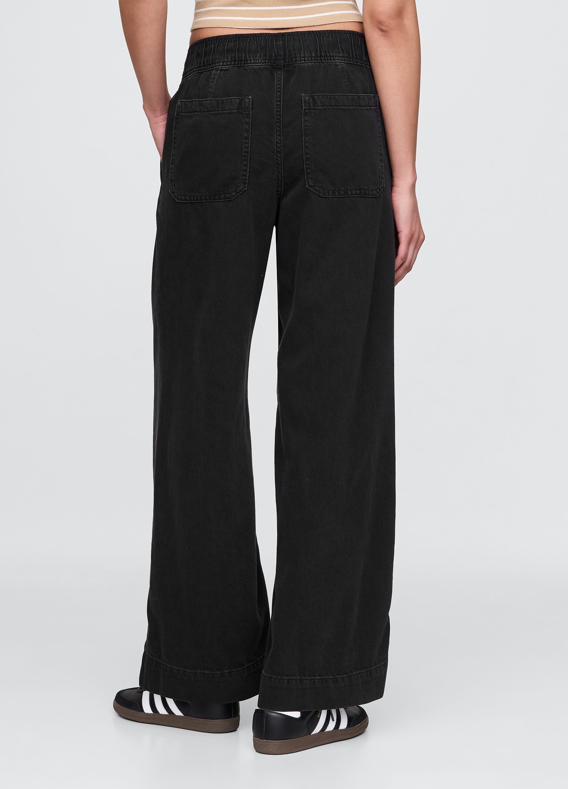 Black Wide Trousers with Pockets