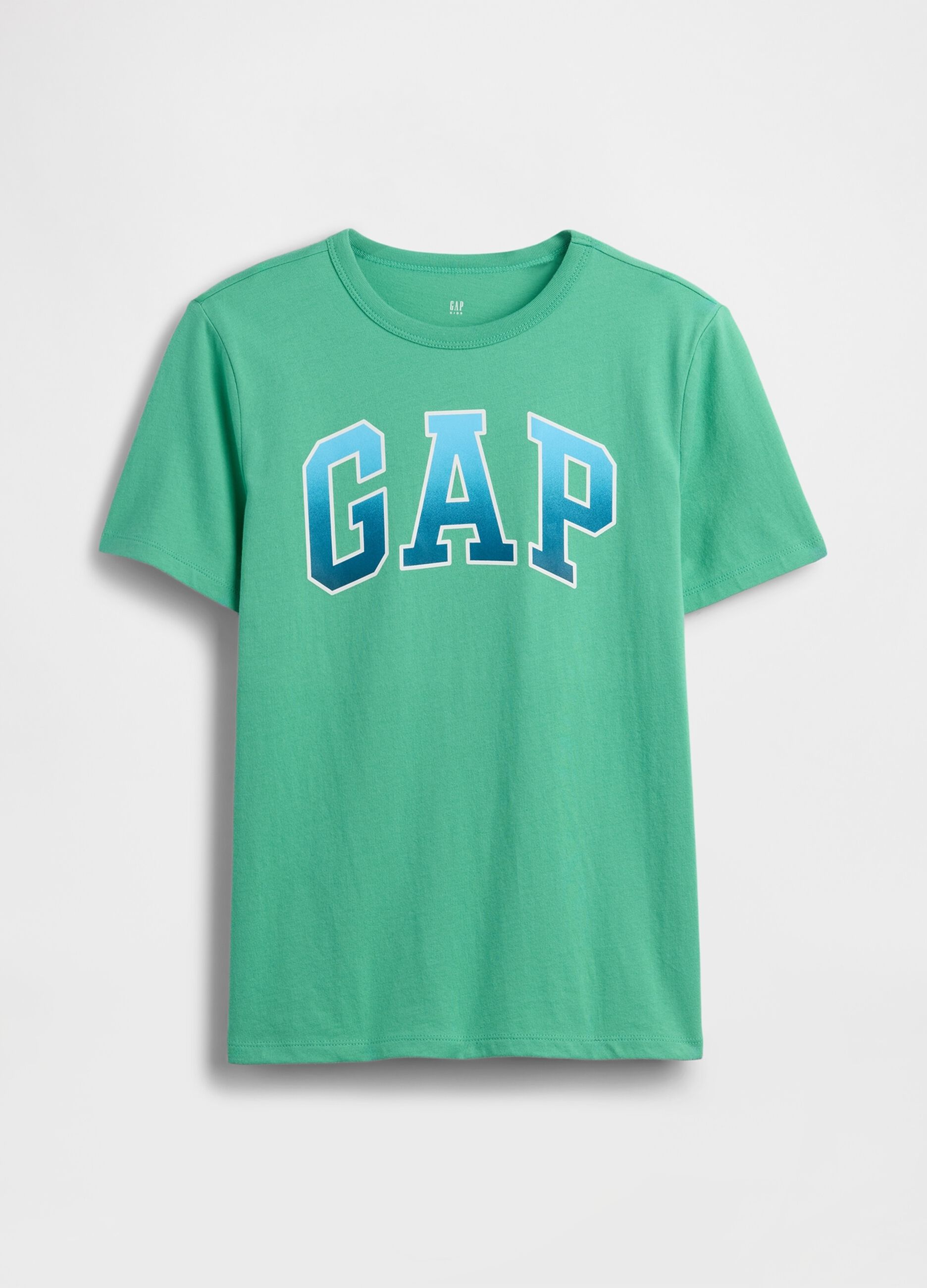 T-shirt in puro cotone verde da bambino regular fit con logo