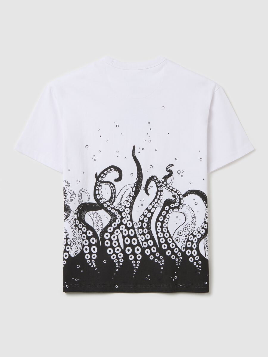 Cotton T-shirt with "Deep" octopus print_4