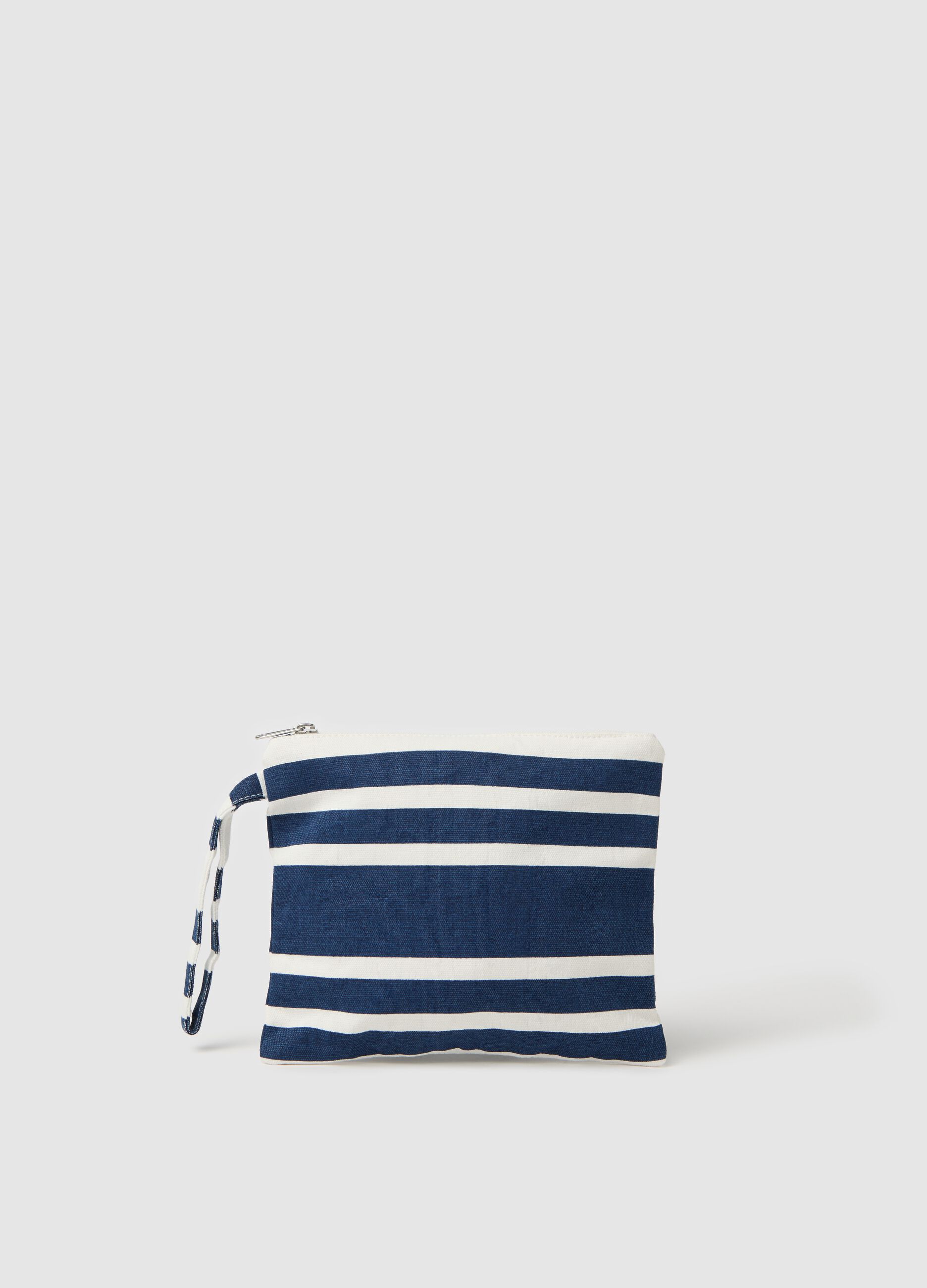 Pochette da donna in puro cotone multicolor con chiusura a zip