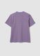 Purple relaxed-fit striped pure cotton T-shirt with embroidered heart_5