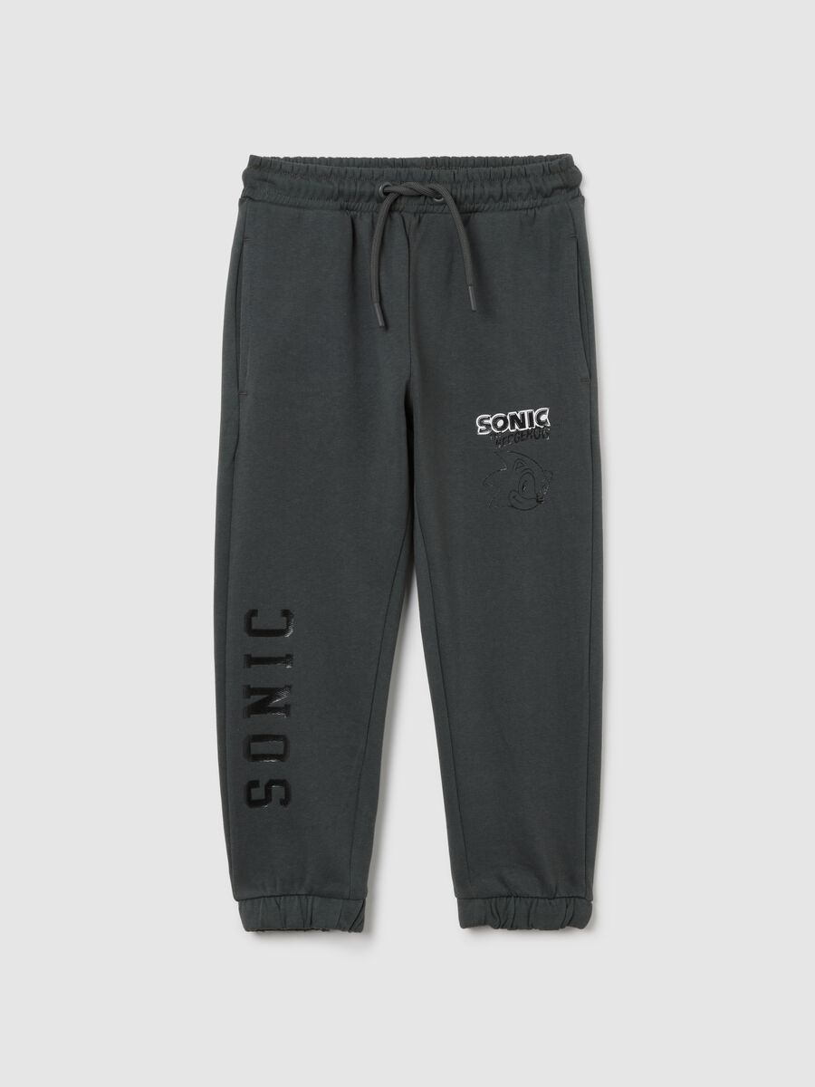 Children's Black Pure Cotton Overfit Trousers_0