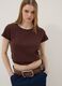 Brown short-sleeve pure cotton T-shirt, regular fit_0