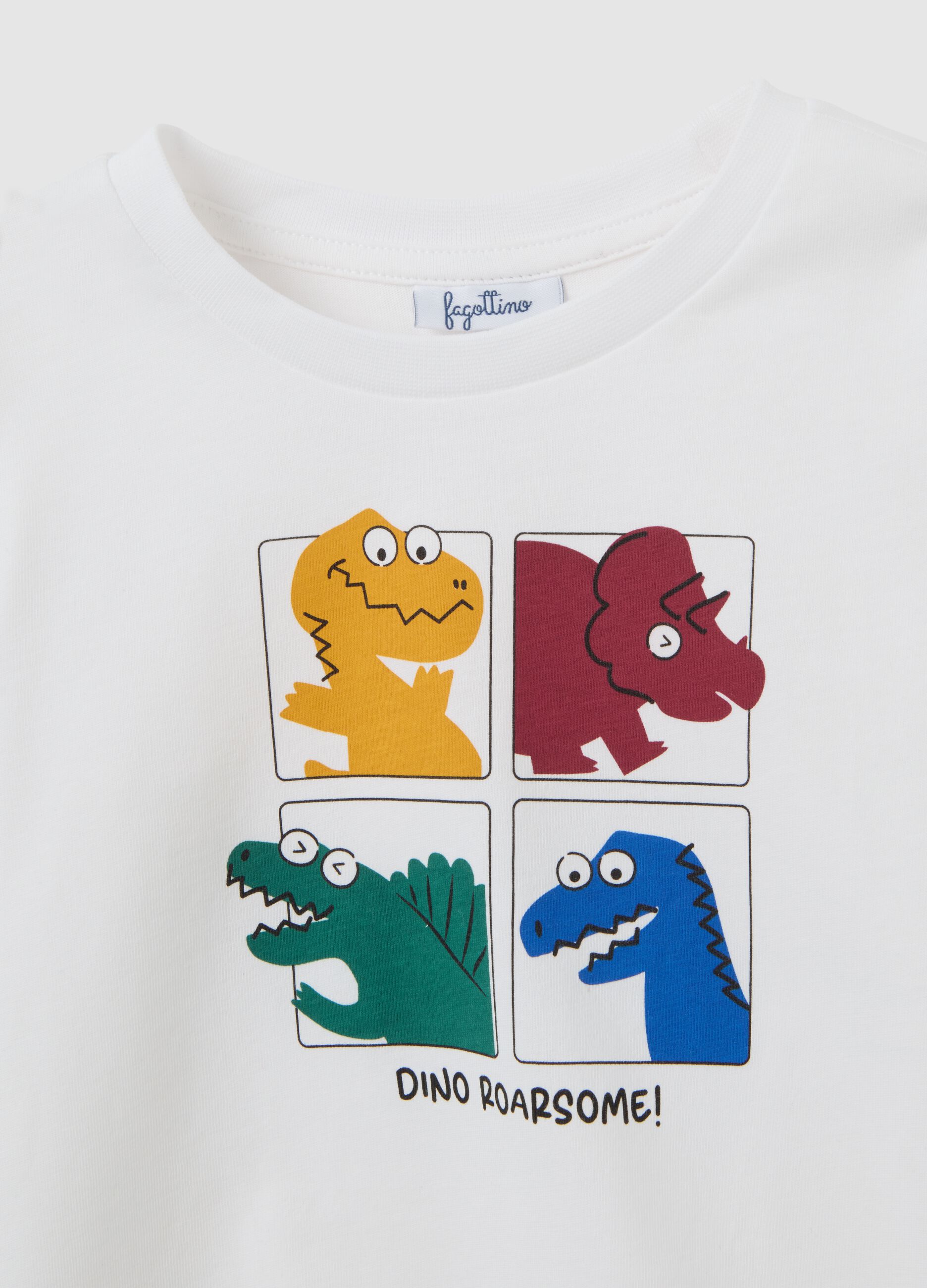 Set of blue and white long-sleeve cotton t-shirts