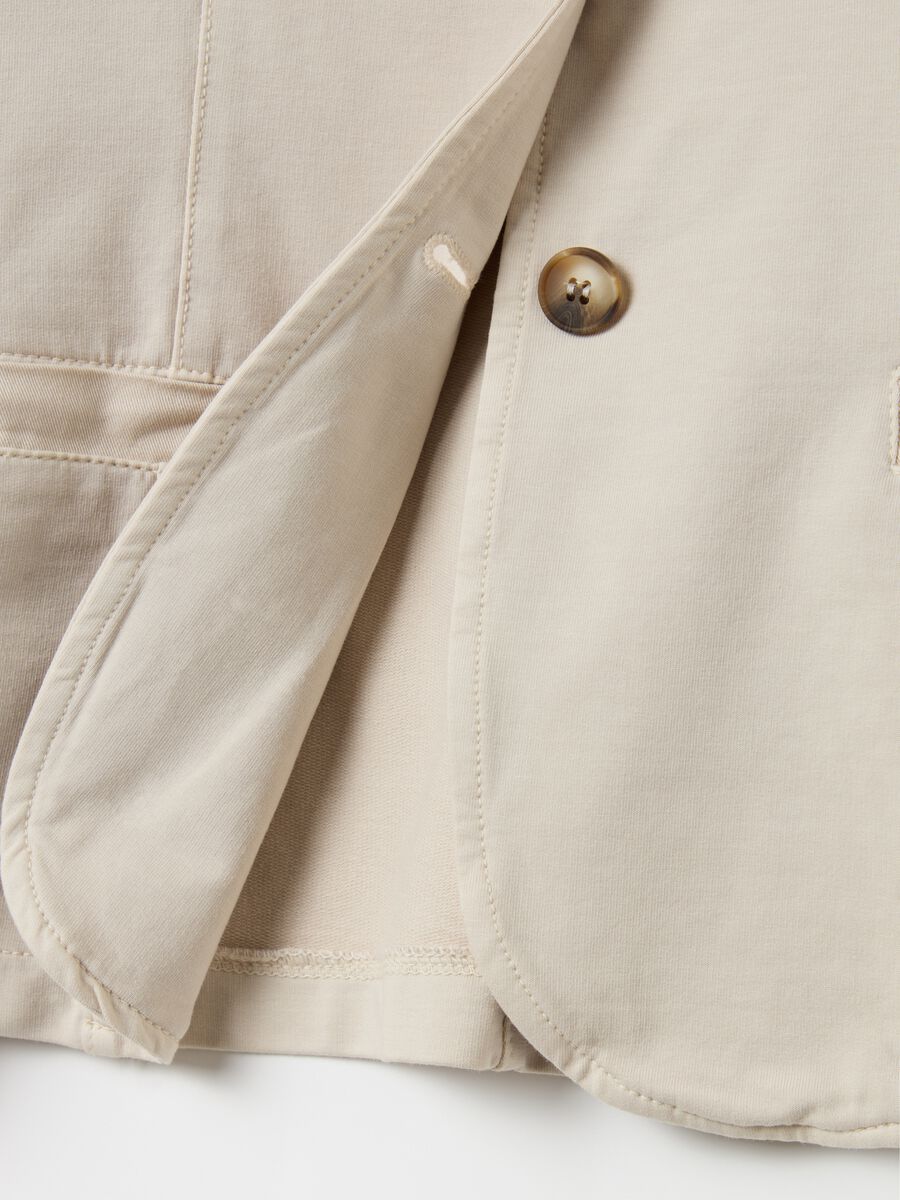 Single-breasted blazer in stretch cotton_5