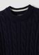 Maglia blu in puro cotone a trecce over fit per bambino_2