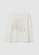 Girls' white pure cotton T-shirt regular fit_0