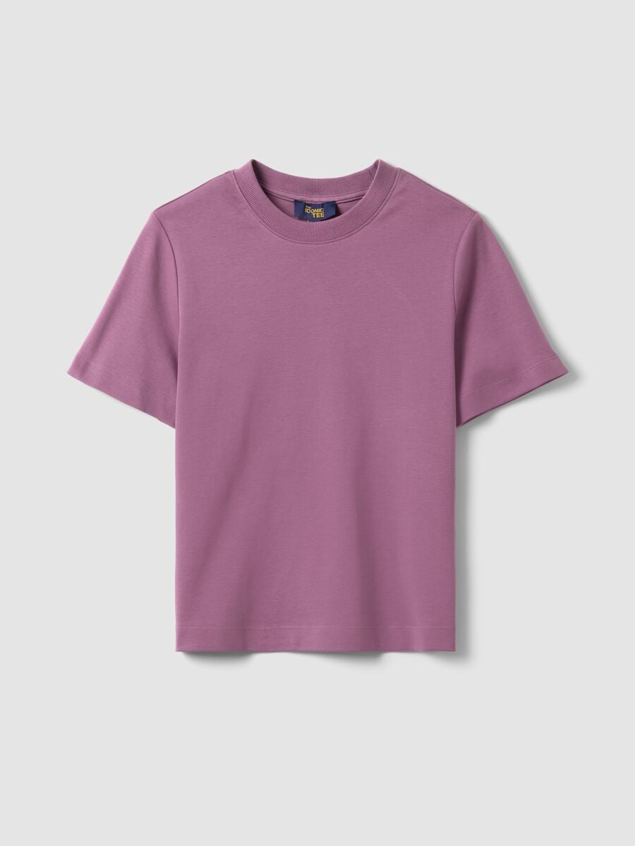 T-shirt The Iconic Tee viola in puro cotone relaxed fit_4