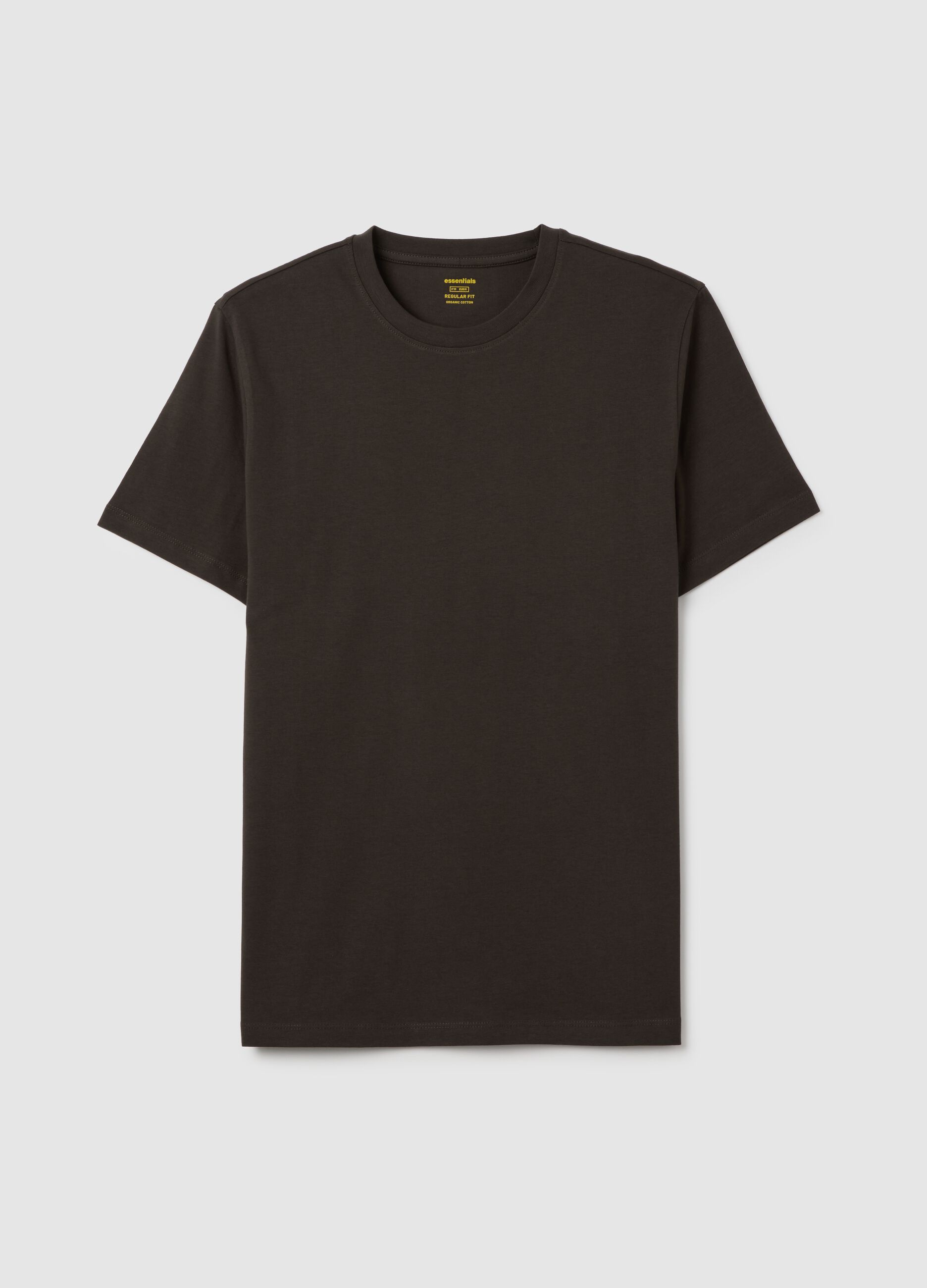 brown pure cotton t-shirt regular fit