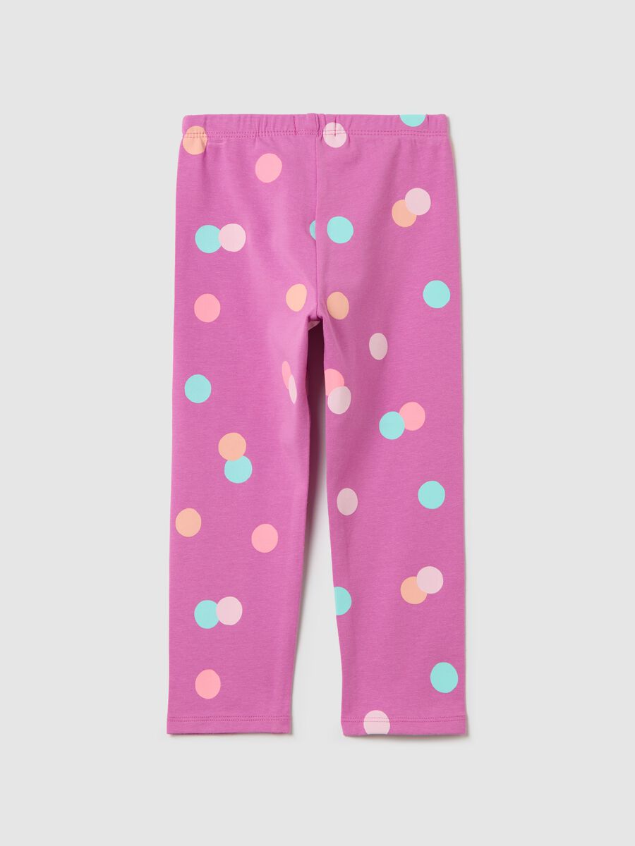 Pink three-quarter leggings in stretch cotton_1