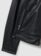 Black faux leather jacket regular fit_5
