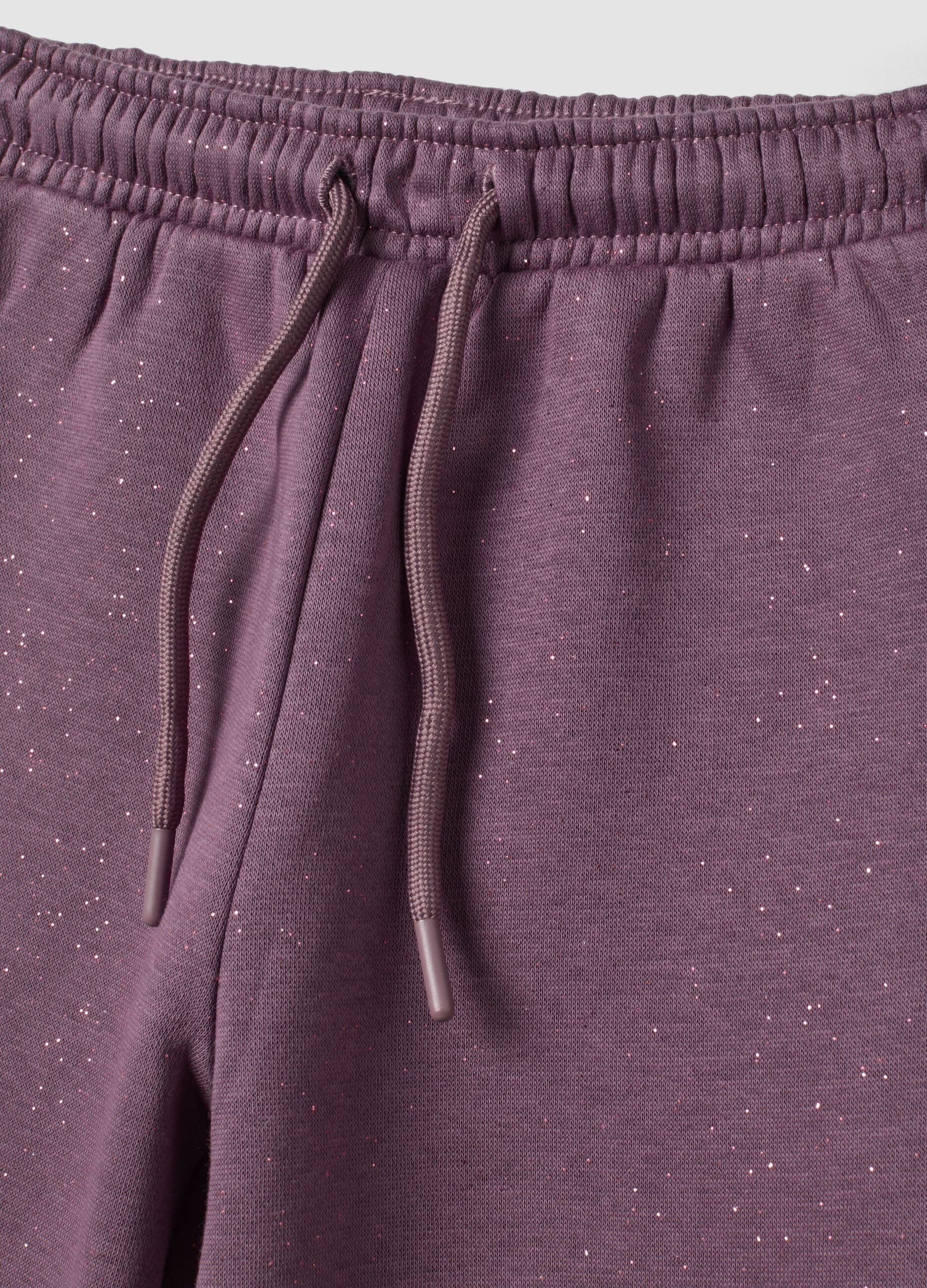 Purple wide-leg joggers with elasticated waistband