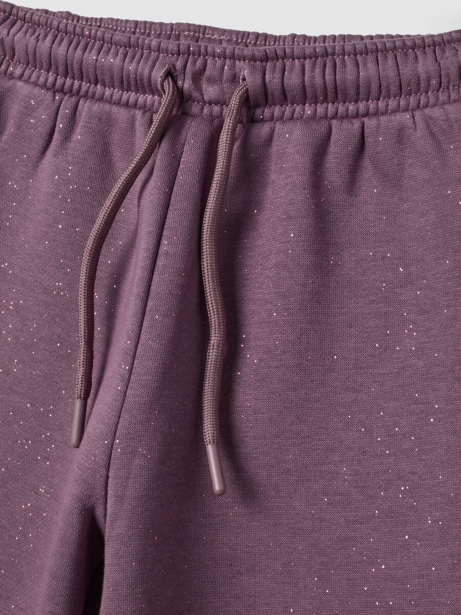 Jogger wide leg viola con vita elasticizzata_2