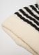 Girl's Black and White Striped Hat with Pom Pom_2