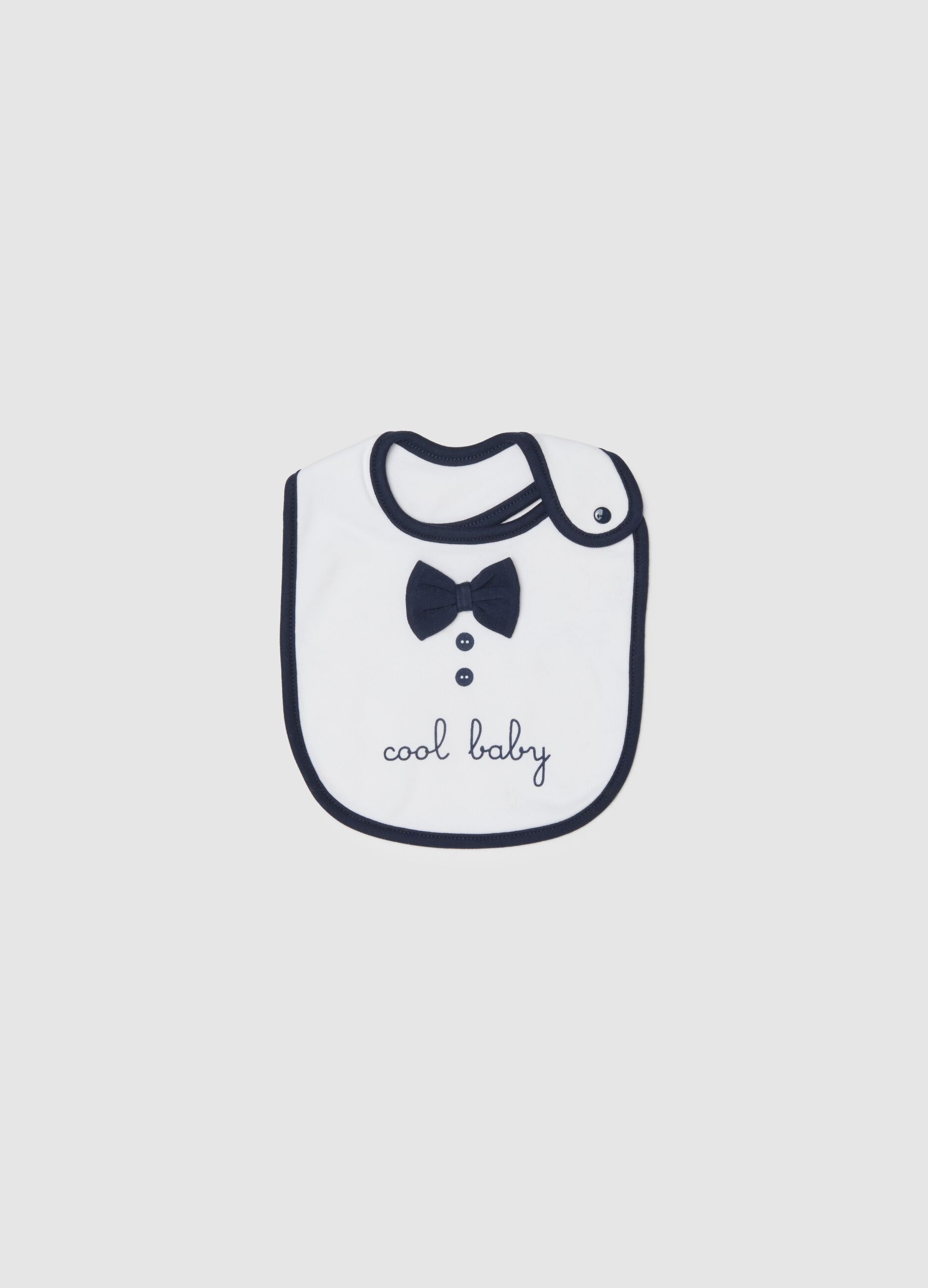 Baby Bib in Pure White Cotton