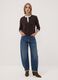 Brown crew-neck regular-fit cardigan with buttons_1