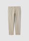 Beige Slim Fit Stretch Cotton Chino Trousers_0