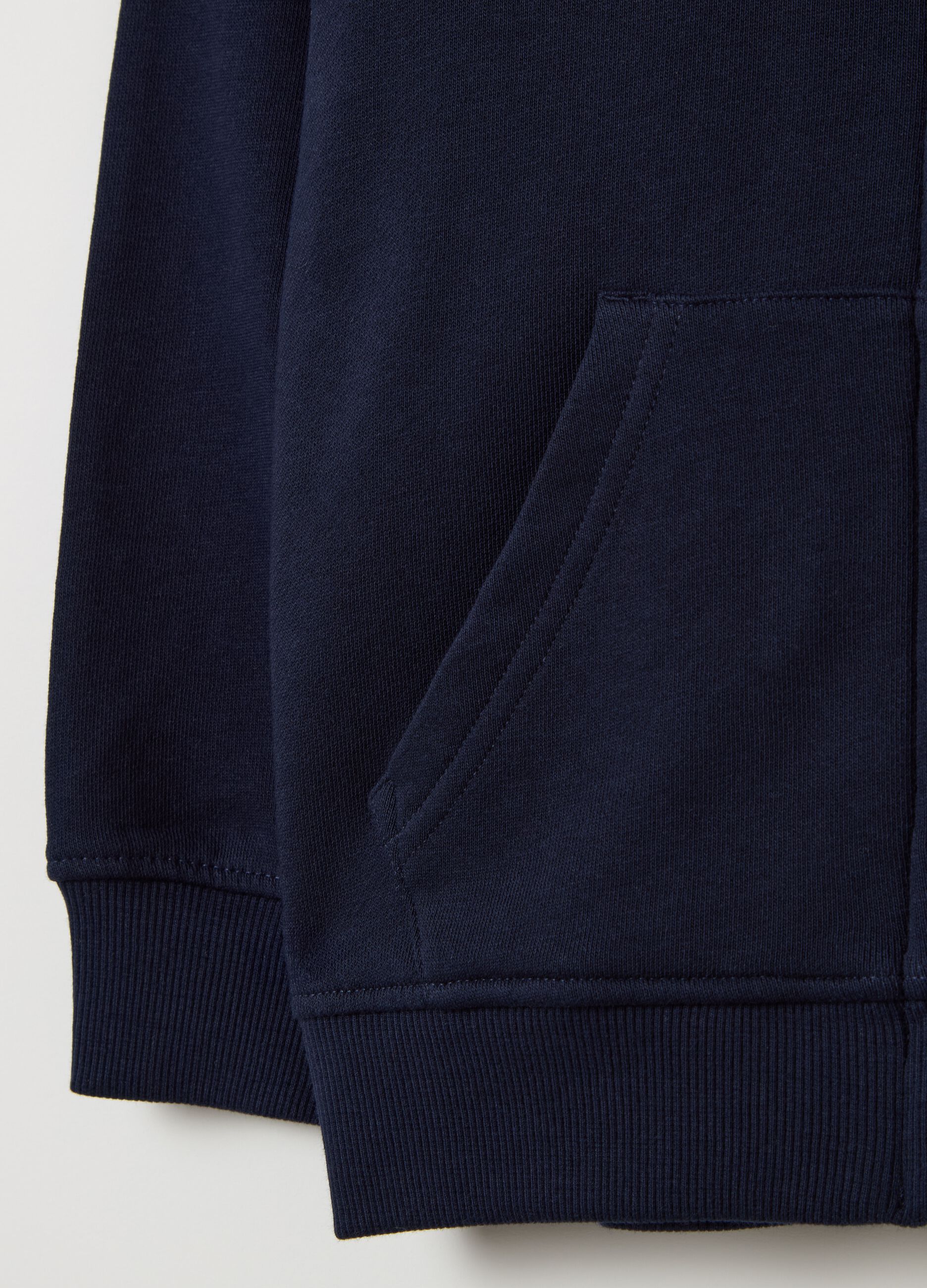 French terry full-zip hoodie