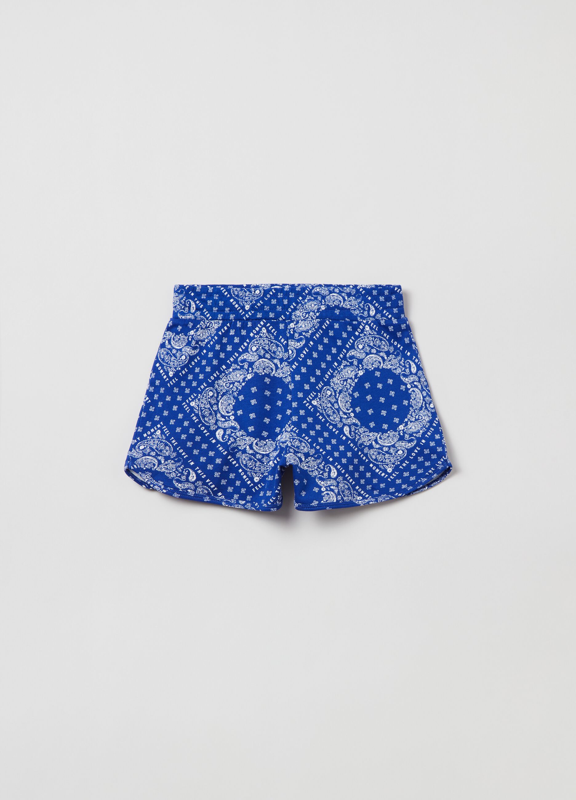Shorts in French Terry con stampa bandana_0